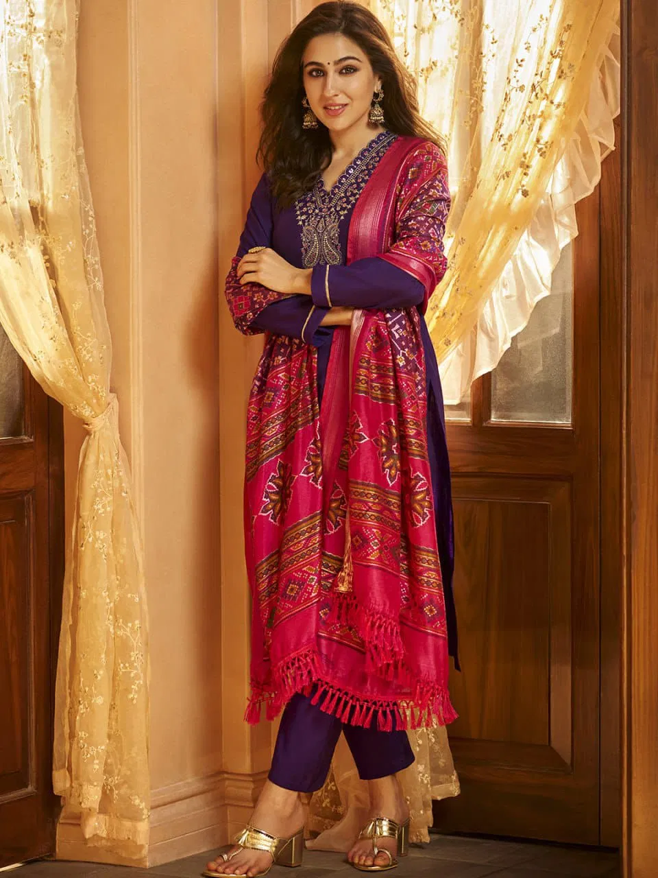 Sara By Nsf Cotton With Embroidery Work Top And Bottom Dupatta Wholesale Online